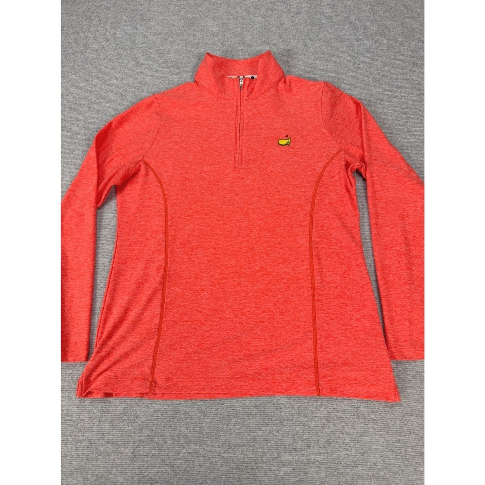 Masters Peter Millar Womens Coral Heather Quarter Zip Golf Pullover M - Picture 14 of 16